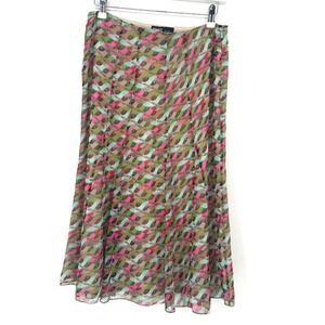 WORTH Silk Maxi Skirt Women's Size 6 Art o Wear Maximalist Flowy Feminine